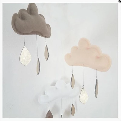 Cloud Mobile - Taupe, Peach & White