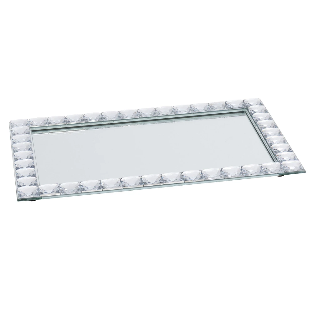 Elegance Mirrored Rectangular Vanity Tray