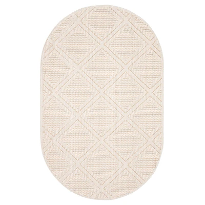 Tosca Contemporary Oval Taupe Area Rug