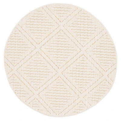 Tosca Contemporary Round Taupe Area Rug