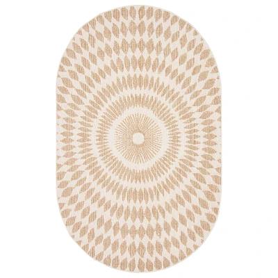 Manon Contemporary Oval Taupe Area Rug