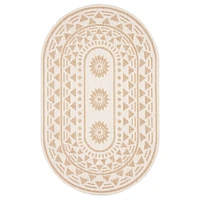 Finley Contemporary Oval Taupe Area Rug