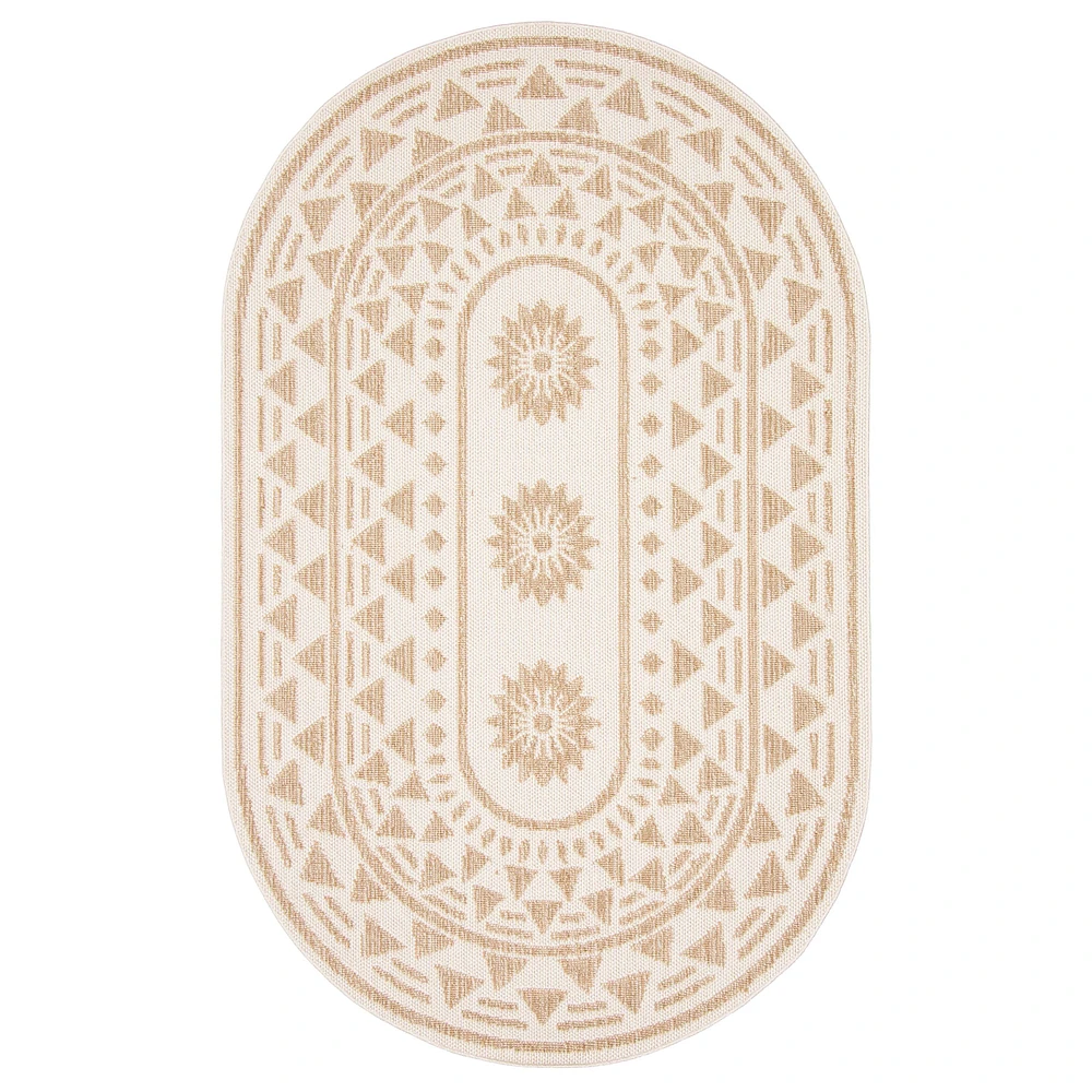 Finley Contemporary Oval Taupe Area Rug