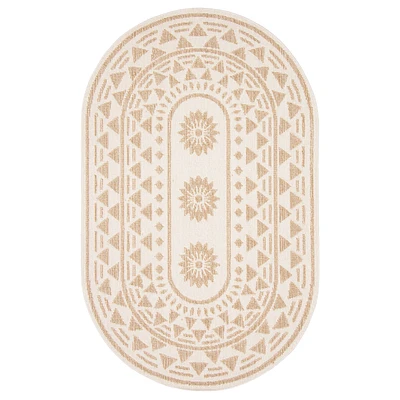 Finley Contemporary Oval Taupe Area Rug
