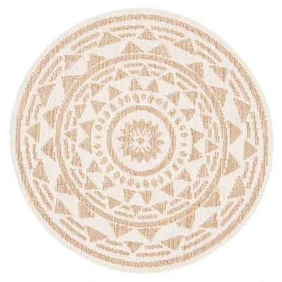 Finley tapis rond contemporain taupe