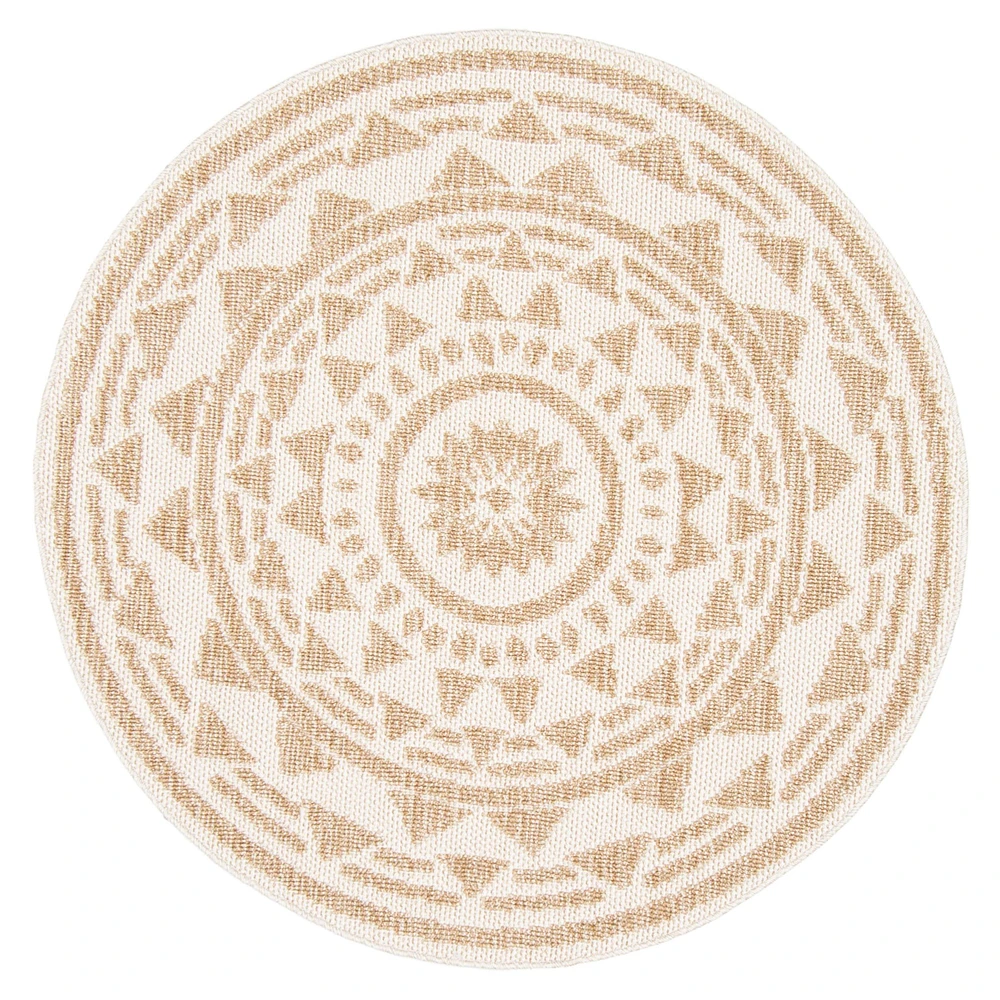 Finley tapis rond contemporain taupe