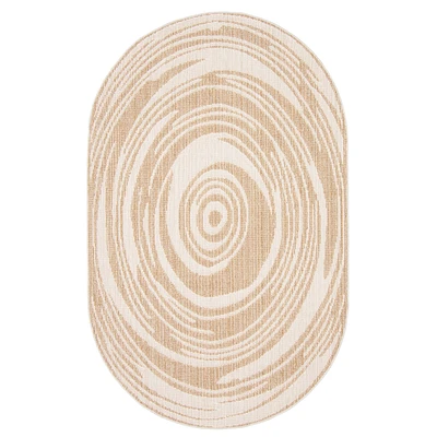 Merry Contemporary Oval Taupe Area Rug