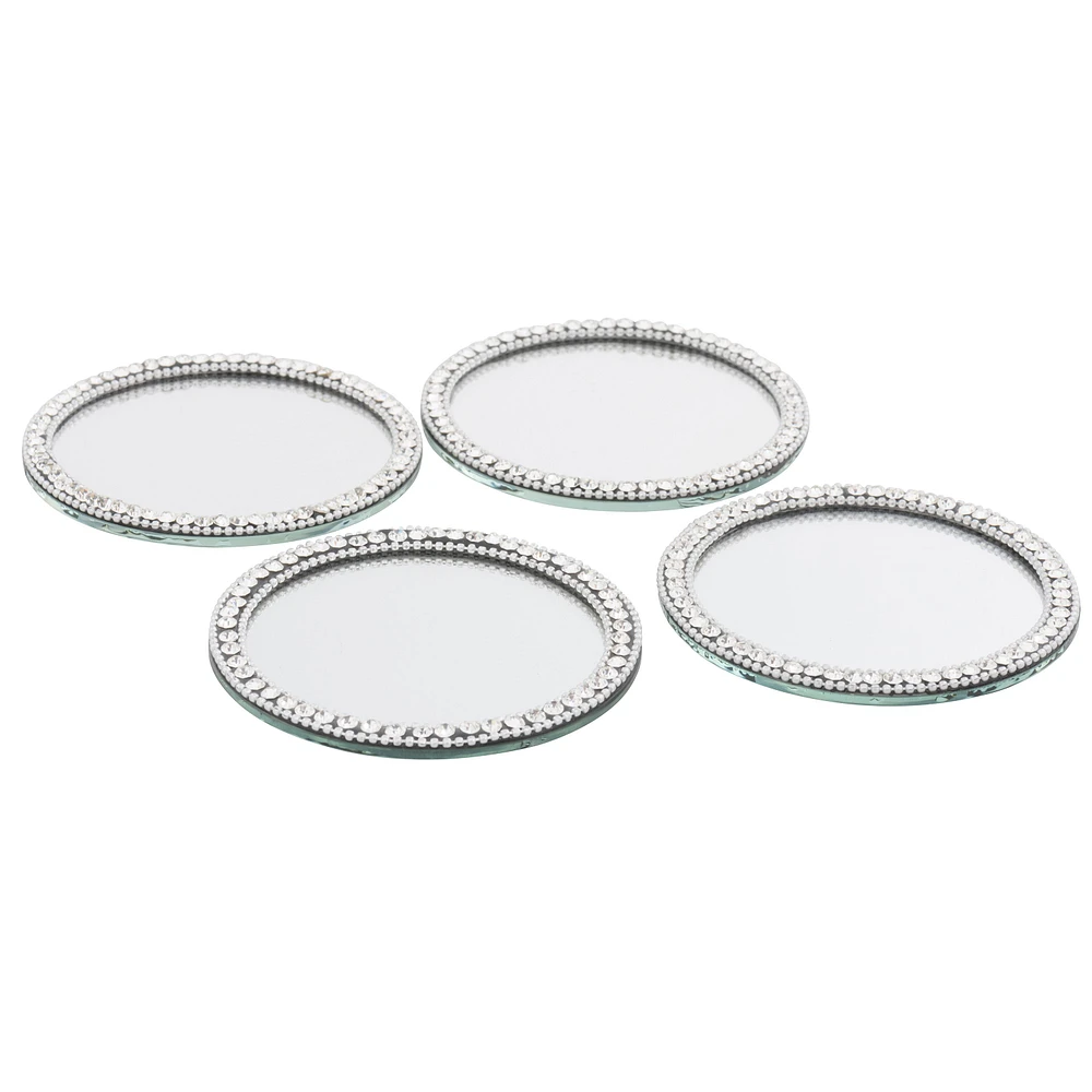 Elegance Set of 4 Brilliant Mirror Coasters 