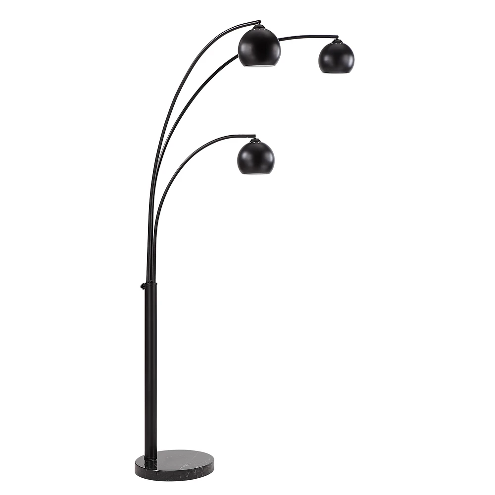 Folia 87" Tall Matte Black Floor Lamp with Dome Iron Shade