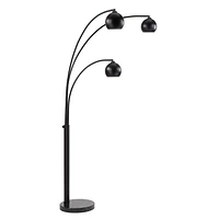 Folia 87" Tall Matte Black Floor Lamp with Dome Iron Shade