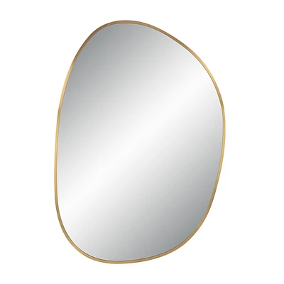 Camona 42" Tall Irregular Rectangular Oval Mirror, Satin Brass