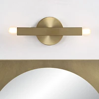 Kassie 11" Burnished Brass 2-Light Wall Sconce