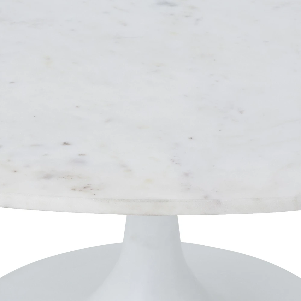 Table basse ovale Joselyn en aluminium blanc