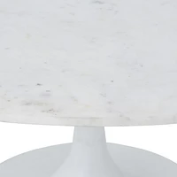 Table basse ovale Joselyn en aluminium blanc