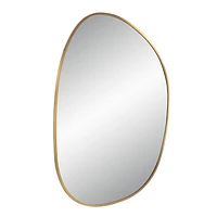 Camona 42" Tall Irregular Rectangular Oval Mirror, Satin Brass