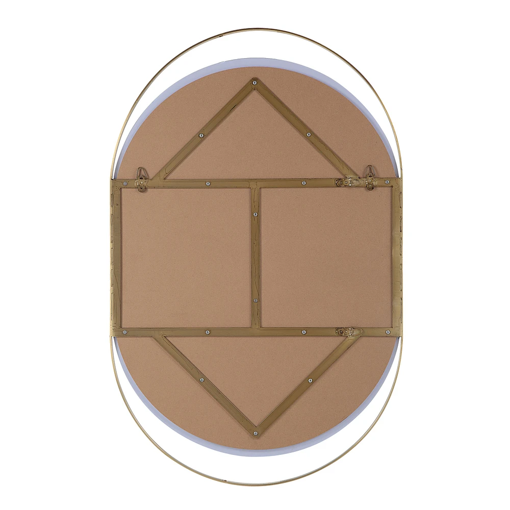 Miroir ovale Ecru en laiton satiné