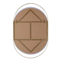Miroir ovale Ecru en laiton satiné