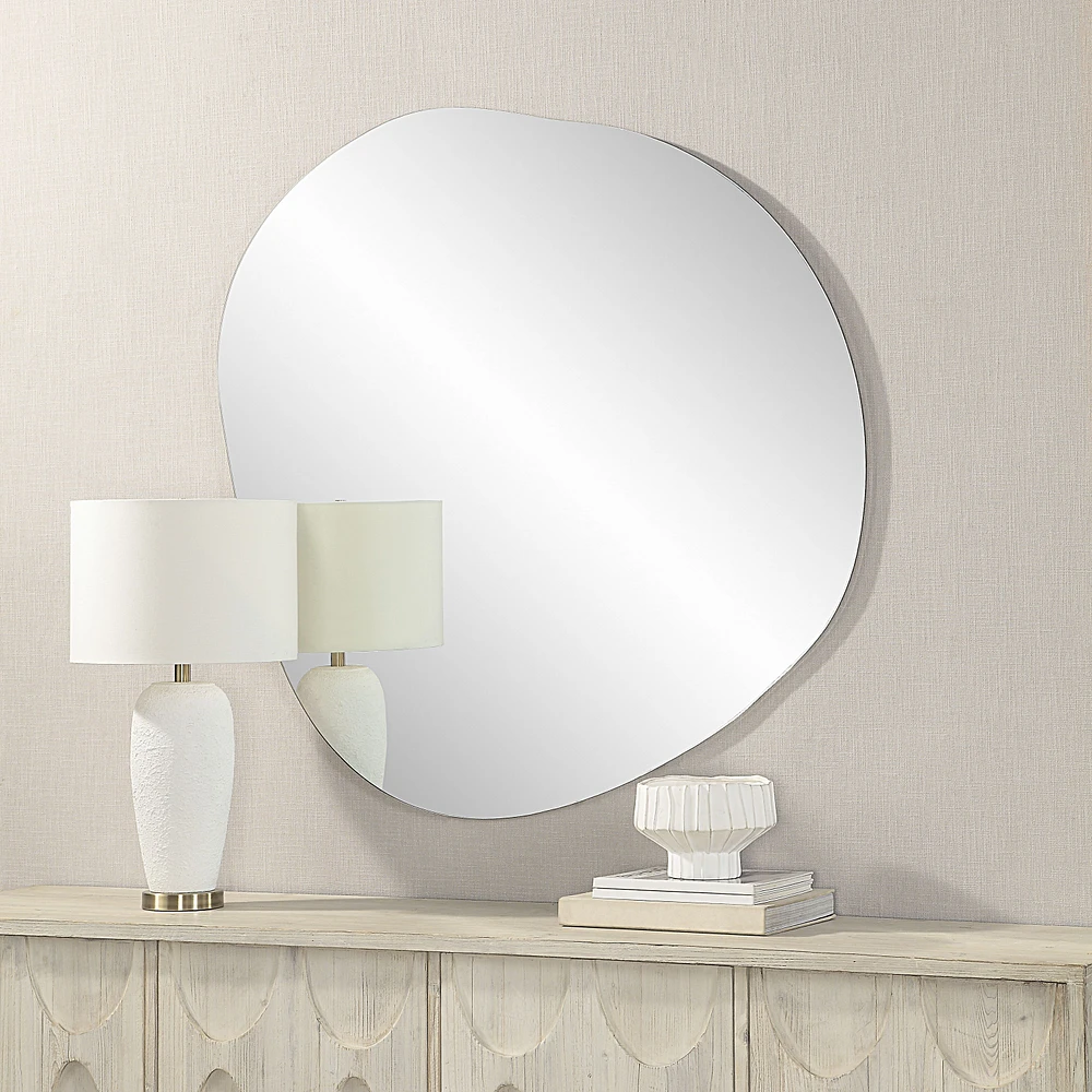 Lunaria 45" Tall Irregular Round Mirror