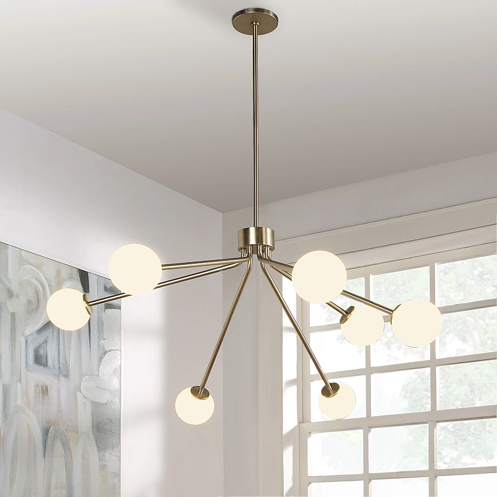 Mundo 46" Wide 7-Light Chandelier, Champagne