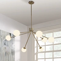 Mundo 46" Wide 7-Light Chandelier, Champagne