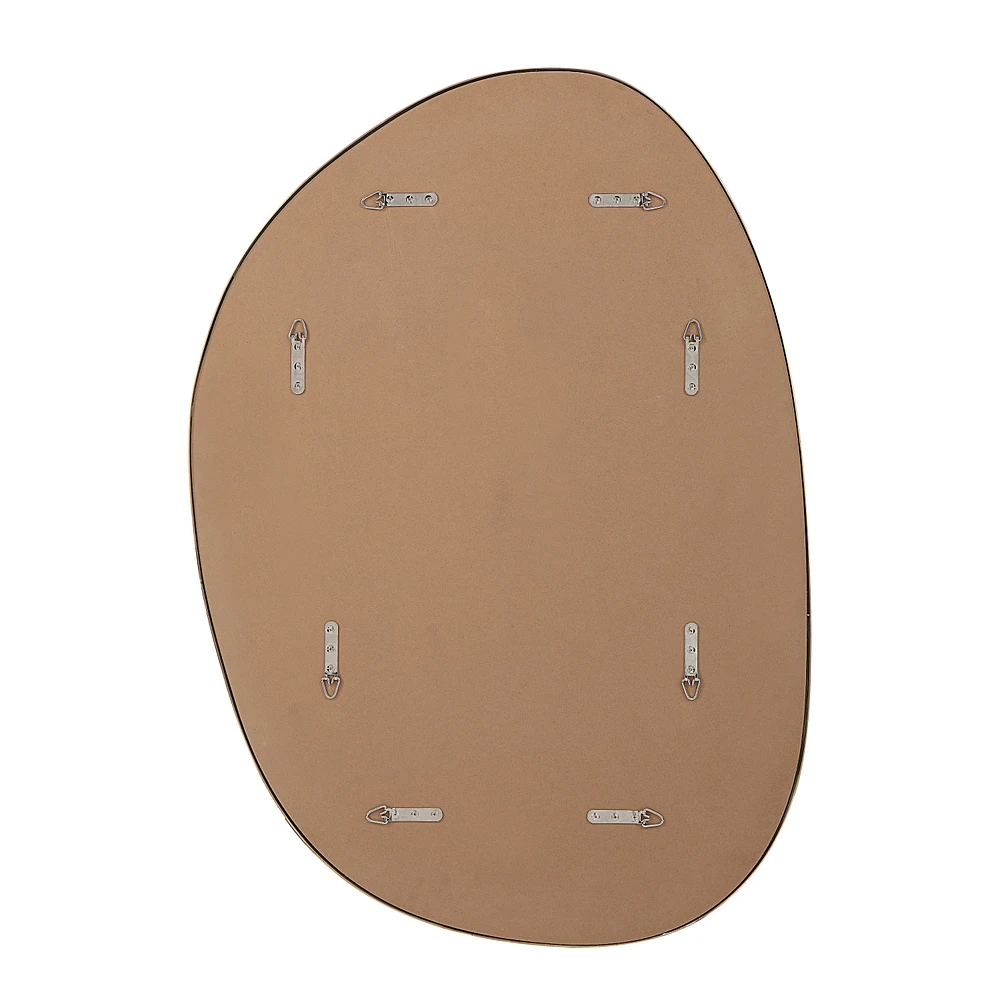 Camona 42" Tall Irregular Rectangular Oval Mirror, Satin Brass