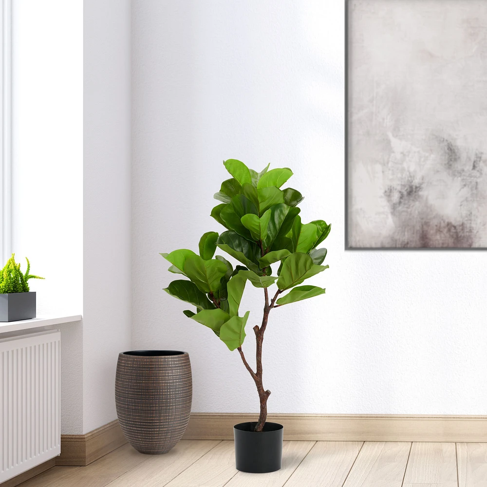 Faux Potted Fiddleleaf Tree Plant