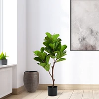 Faux Potted Fiddleleaf Tree Plant