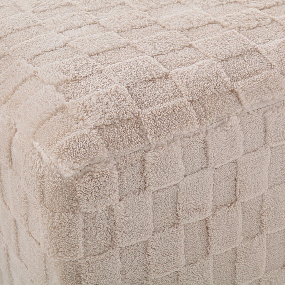 Ottoman Jenkins en sherpa couleur beige