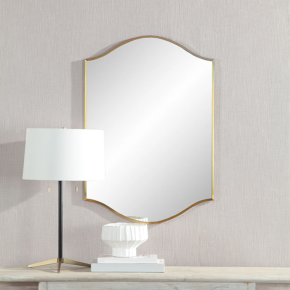 Florianne 36" Tall Rectangular Arch Mirror, Champagne