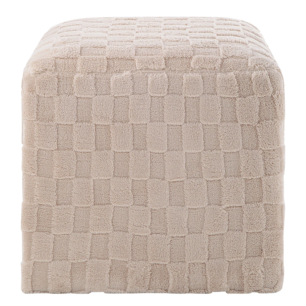 Ottoman Jenkins en sherpa couleur beige