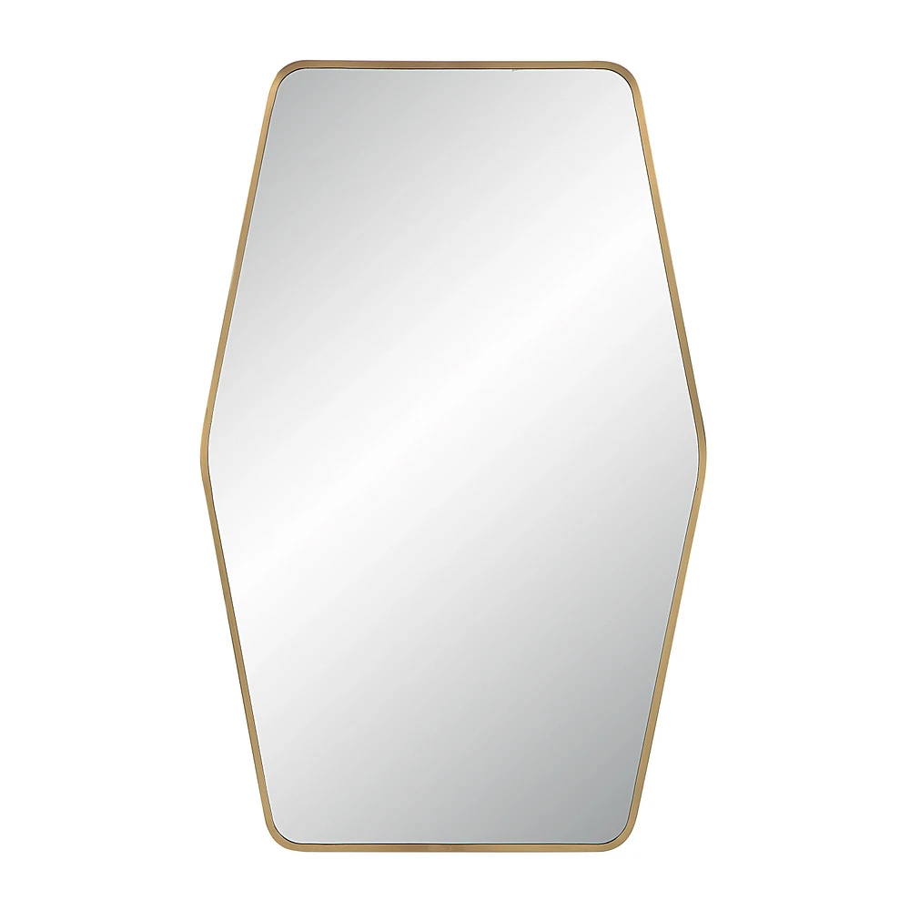 Mocha 40" Tall Rectangular Mirror, Satin Brass