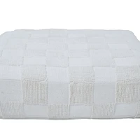 Pouf Persona en tricot de coton couleur ivoire