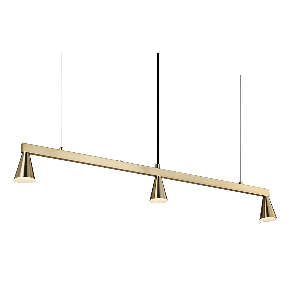 Linea 42" Wide 3-Light Chandelier, Champagne