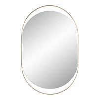 Miroir ovale Ecru en laiton satiné