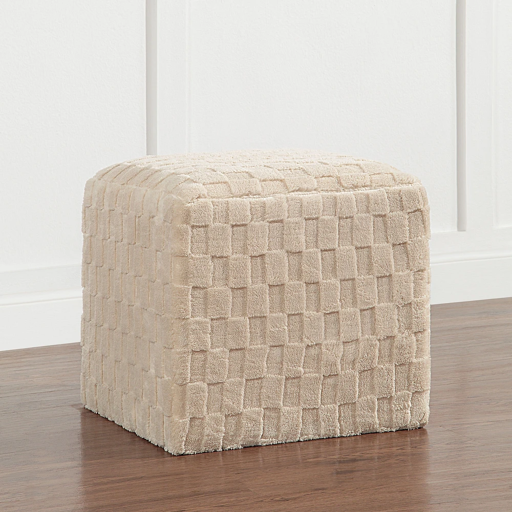 Ottoman Jenkins en sherpa couleur beige