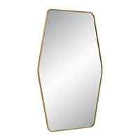 Mocha 40" Tall Rectangular Mirror, Satin Brass