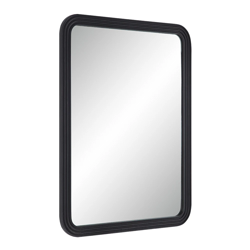 Nolana 40" Tall Rectangular Mirror, Textured Matte Black