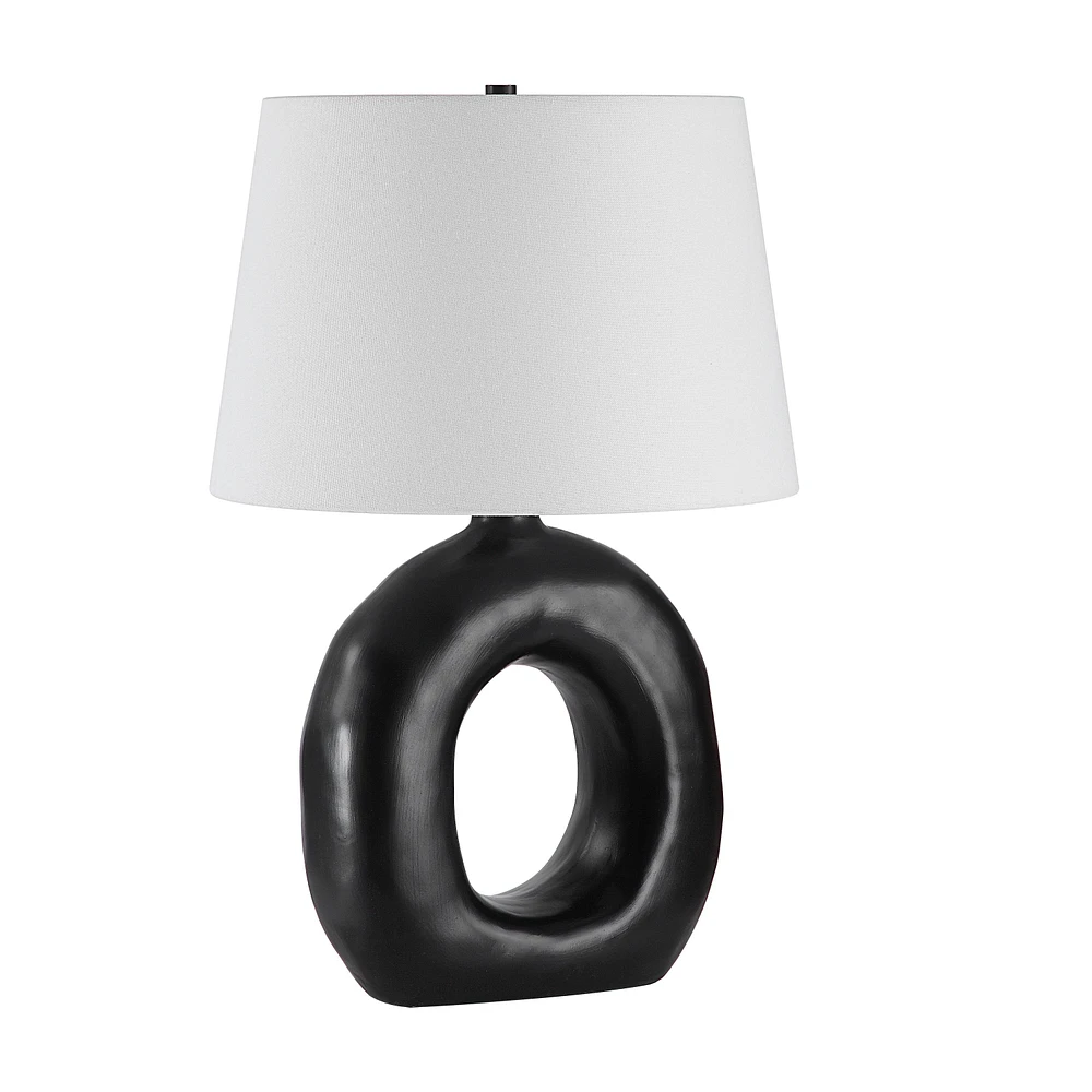 Lampe de table Omaru en fer noir mat peint