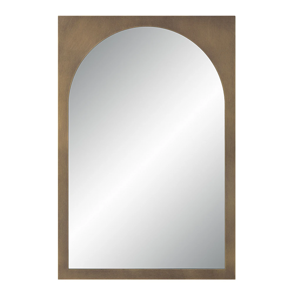 Ninove 36" Tall Rectangular Arch Mirror, Mottled Brass