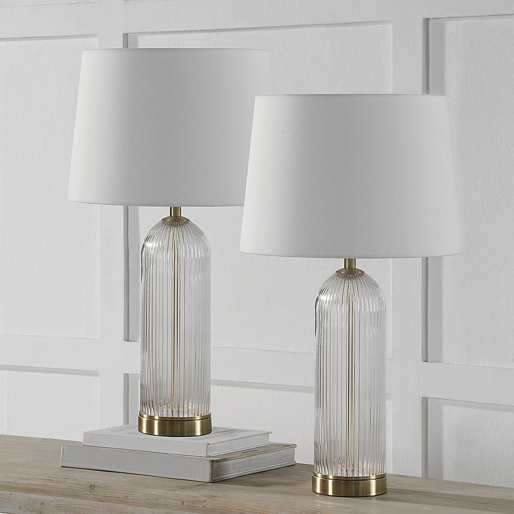 Set of 2 Ocala Glass Table Lamps