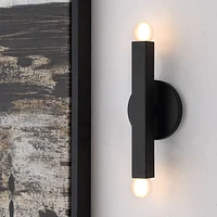 Essie 11" Matte Black 2-Light Wall Sconce