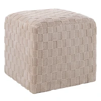 Ottoman Jenkins en sherpa couleur beige