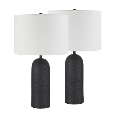 Ensemble de 2 lampes de table Augusta en résine noire