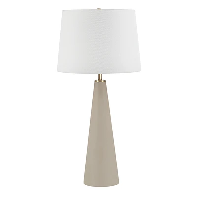 Tillburg 29" Tall Satin Brass Iron Table Lamp with Tapered Linen Shade