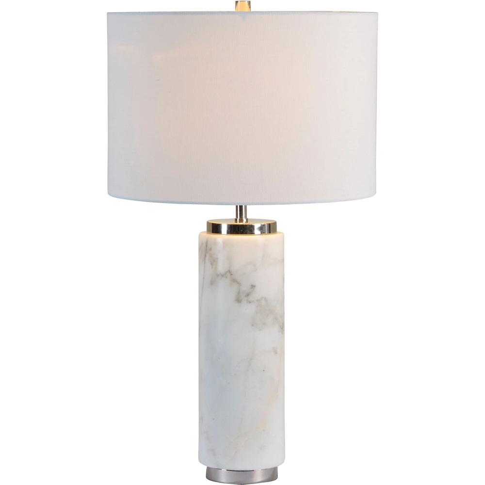 Lampe de table Heathcroft en marbre nickel poli