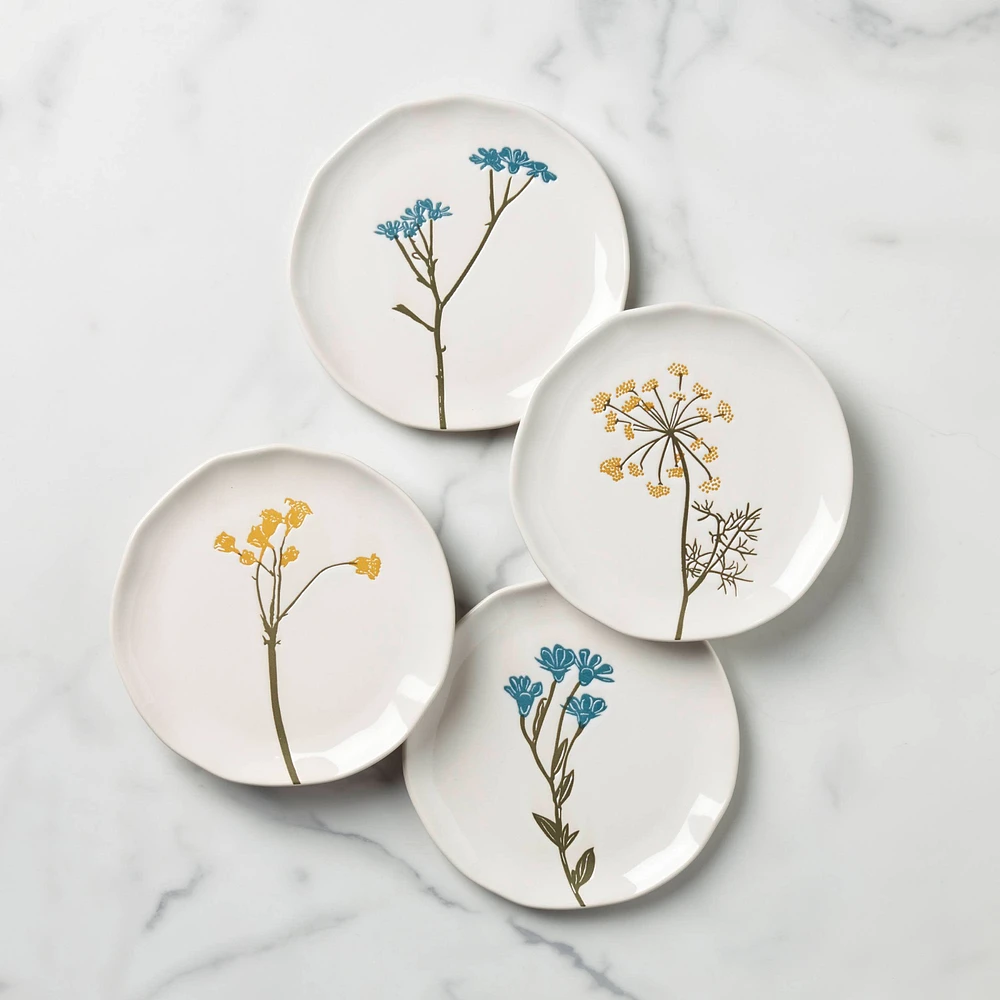 Assiettes à petites bouchées Wildflowers par Lenox, ensemble de 4