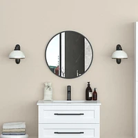 Luna Round Metal Black Mirror - 28'' x 28''