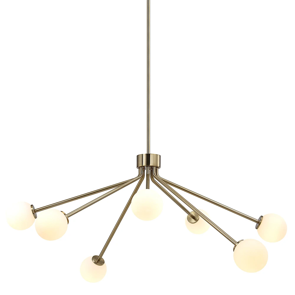 Mundo 46" Wide 7-Light Chandelier, Champagne