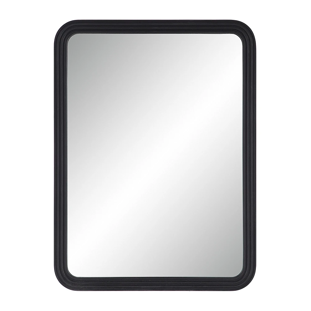 Miroir rectangulaire Nolana texturé noir mat