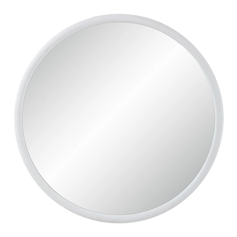 Miroir rond Porpoise blanc mat